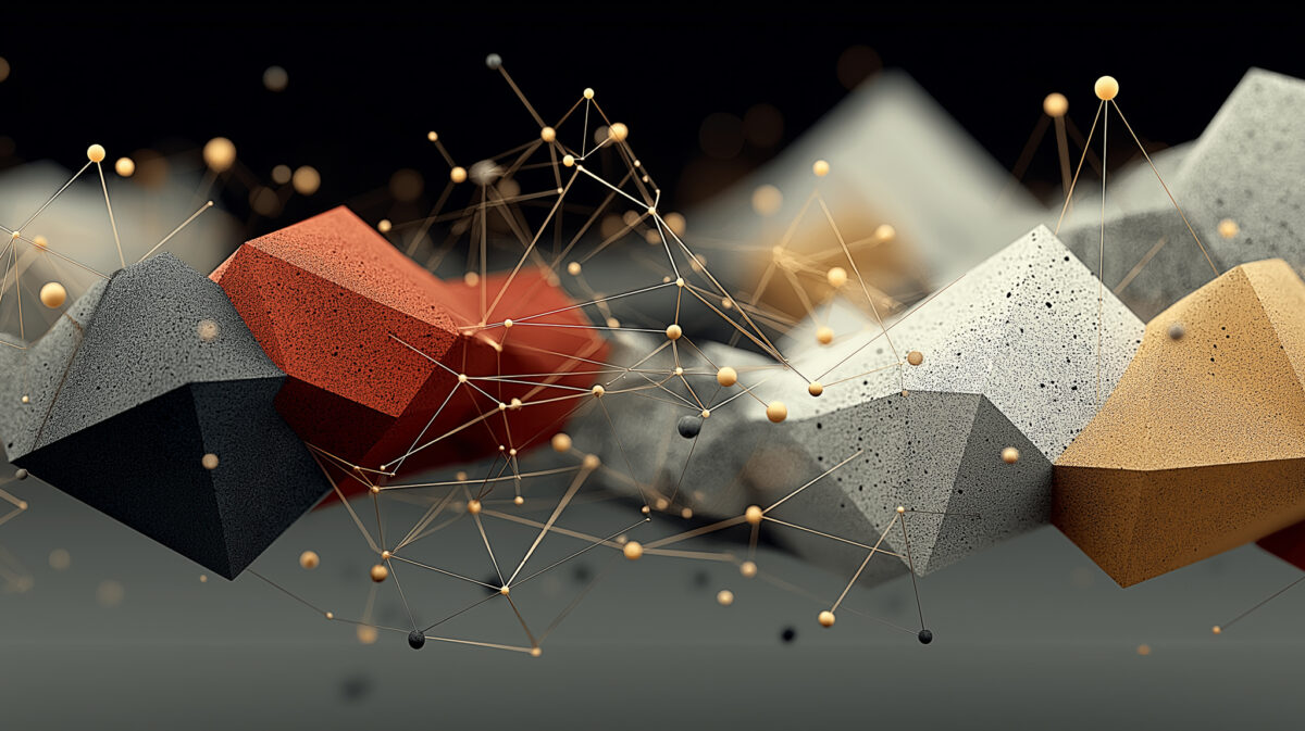 Abstract network visualization representing collective sense-making and collaborative thinking within innovation teams.