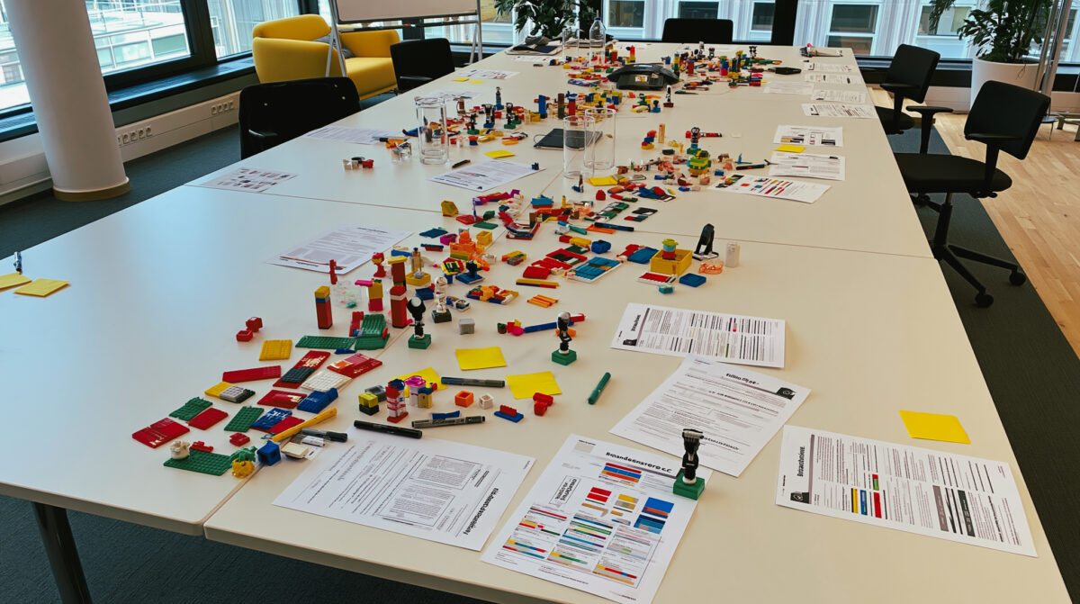 Real differentiation developed through a facilitated brand strategy workshop with LEGO models, worksheets, and collaborative tools.