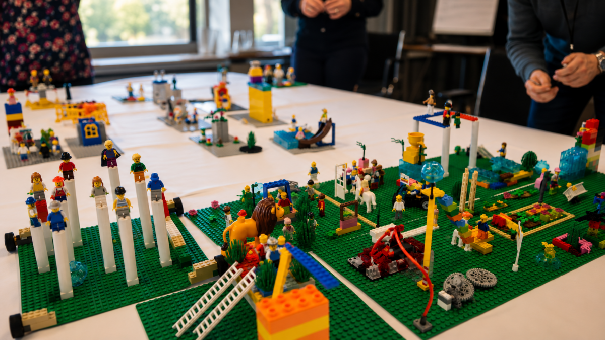 Real differentiation explored through a LEGO Serious Play workshop model showing systems, relationships, and strategic meaning.